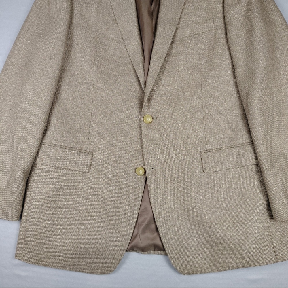 Lauren Ralph Lauren 42L Mens Sport Coat Tan Linen Blend 2 Button Blazer Macy's - Picture 15 of 15